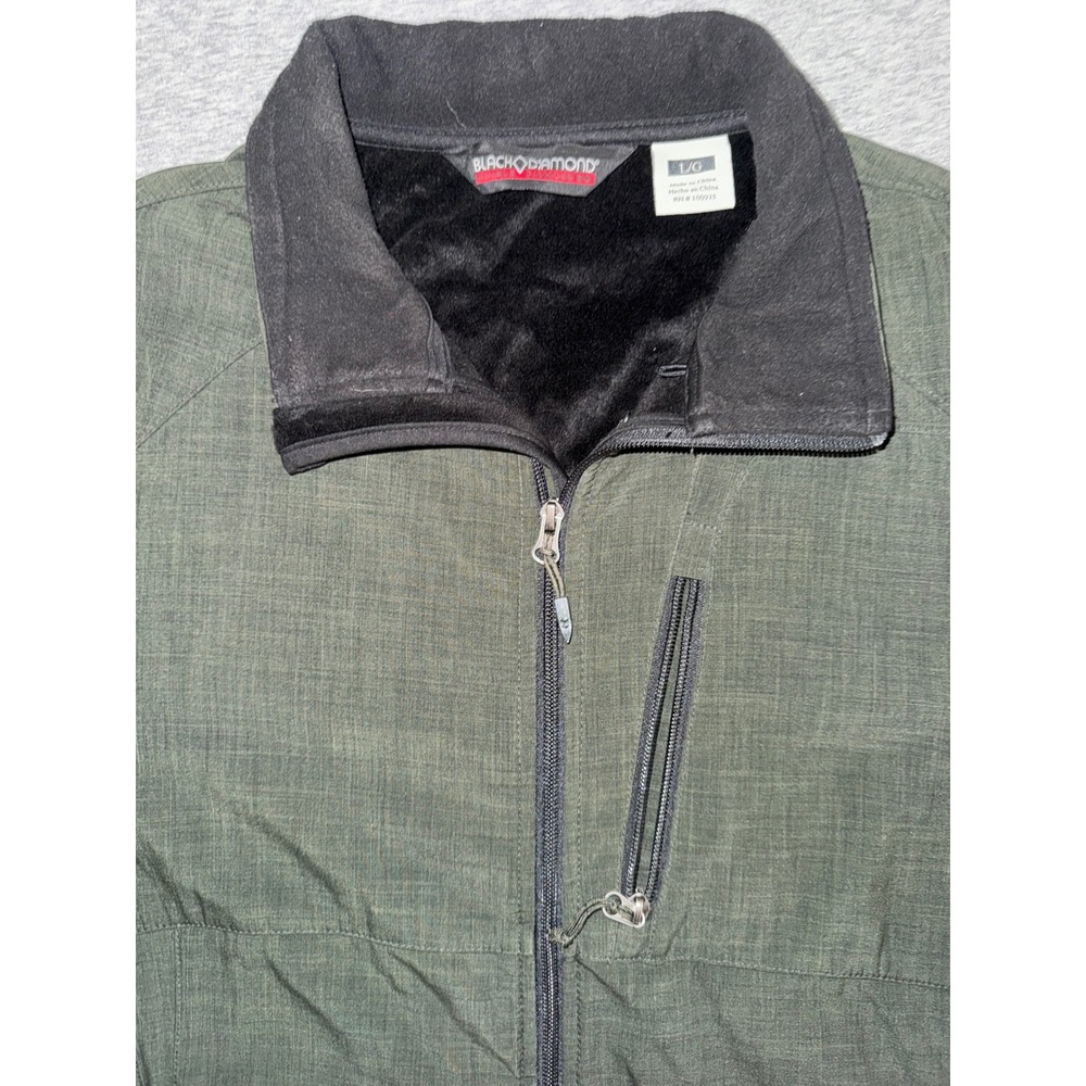 Black Diamond Double Diamond Mens Large Green Fleece Lined Softshell Jacket